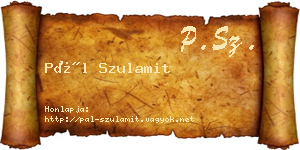 Pál Szulamit névjegykártya